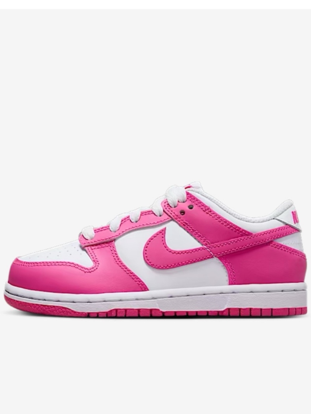 Nike Dunk Low Pink White Sneakers Girls Big Kids Size 2Y